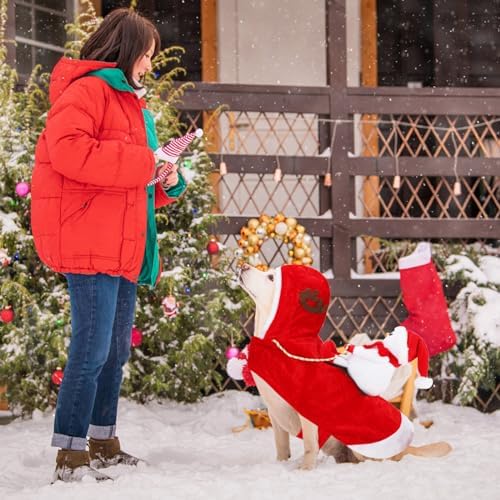 BWOGUE Santa Dog Costume, Dog Christmas Outfit, Santa Rider Costume, Size L - Image 4