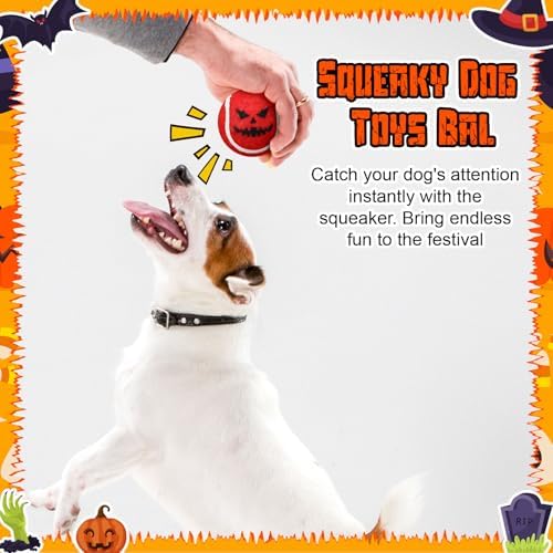 Civaner 36 Pcs Halloween Dog Toys Bulk, 2.5 Inch Squeaky Tennis Balls Gifts - Image 5