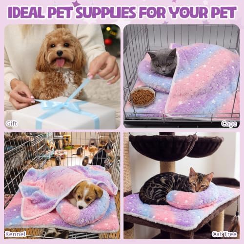 Namalu 3 Pack Soft Cat Bed Mat with Blanket and Pillow, Colorful Star - Image 4