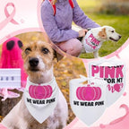 100 Pcs Dog Bandanas Bulk, Pink Breast Cancer Themed Dog Bibs - Image 2