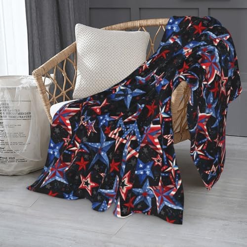 American Patriotic Fuzzy Throw Blanket for Women Men Girls Boys Soft Cozy Fleece Blankets for Bedroom Living Rooms Sofa Couch 50"x40" - Image 7