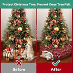 Buffalo Plaid Cat Tunnel Christmas Tree Skirt, Multifunctional Christmas Tree Protector Cat Washable Indoor Cat Donut Cave Bed Kitty Hideout Tubes for Small Animal,32"×10" - Image 2