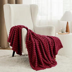 Bedsure Soft Throw Blanket for Couch Decor Gifts Deep Red 50"x70" - Image 3