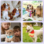 Reginary 120 Pcs Tie Dye Dog Bandanas Bulk Dog Bows Set Bow Ties Cat Scarf Colorful Washable Triangle Pet Kerchief Cute Bib for Summer Small Medium Large Pets Grooming Accessories Costume - Image 5