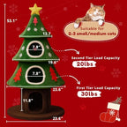LUCKLIFE 54" Christmas Cat Tree with 3 Cozy Condos,Indoor Holiday Pet Tower - Image 2