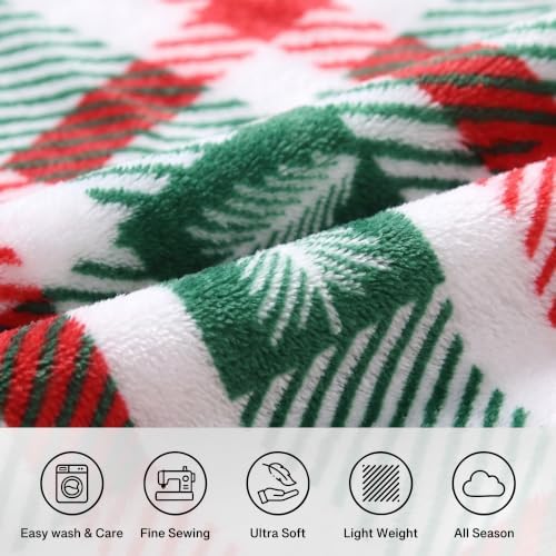 Gogreen Cozy Christmas Blanket - 300 GSM Flannel Throw Size for Home Decoration - Ultra Soft (Christams Check, Throw - 50" x 60") - Image 5