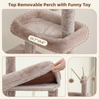 Gitelsnour Cat Tree Tower for Indoor Cat, Top Platform with Toy, GCT006SMU - Image 3