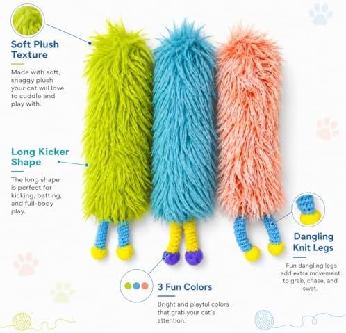 Cat Toys Pillows,Soft Cat Pillow Kicker Toys with Crinkle Sound, Interactive Cat Plush Toys for Indoor Cats and Kittens - Image 2