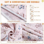 Tatuo 4 Pcs Fleece Dog Blanket for Puppy Cat, Beige, 30 x 20.5 in, Paw - Image 5