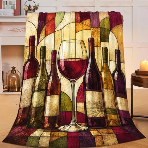 Abstract Wine Throw Blanket Gifts for Girls Women 80"X60" by Unknown