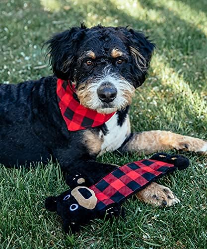 Lazy One Bear Squeaky Dog Toy, Soft Crinkle Toy for Dogs, Durable Fabric - Image 3