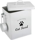 Pet Treat and Food Storage Tin with Lid - 5lbs Capacity - Serving Scoop Included … -CAT