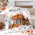Breling Fall Pumpkin Gnome Flannel Throw Blanket 60"x50" Cozy Couch by Breling