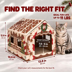 Gingerbread Christmas Cat House, Sweet Hideaway with 2 Scratchers & Catnip - Image 5