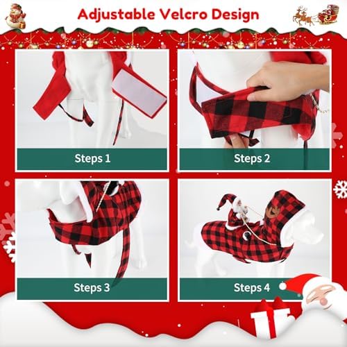 BWOGUE Santa Dog Costume, Dog Christmas Outfit, Santa Rider Costume, Size M - Image 4