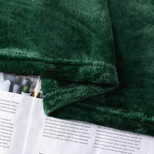 Forest Green Fleece Plush Throw Blanket 60"x80"for Couch Fuzzy Cozy Flannel - Image 6