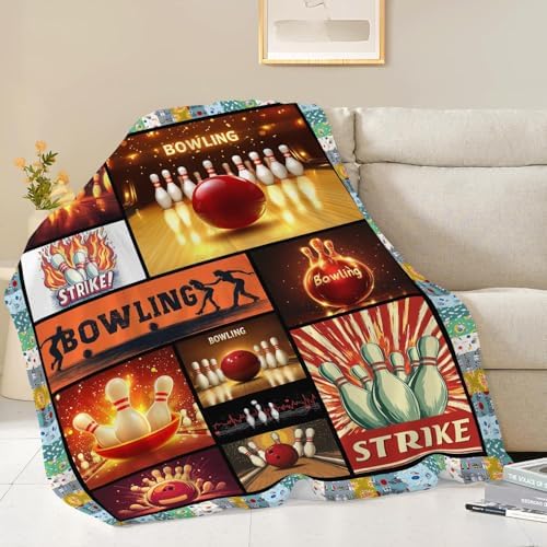 Bowling Blanket Bowling Throw Blanket Gifts for Bowling Lovers Women Men Boys Girls Kids Adults Super Soft Cozy Plush Fluffy Fuzzy Fleece Blanket Home Decor 60''X80'' - Image 4