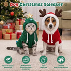 Huhumy 2 Pcs Dog Christmas Sweater with Hat, Knitted Pet Clothes, M - Image 2