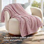 Bedsure Soft Twin Blanket for Bed Decor Gifts Pink 60"x80" - Image 3