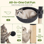 67in Tall Cat Tree Tower for Large Cats, Heavy Duty with Wide Base - Image 6