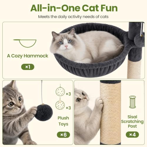 67in Tall Cat Tree Tower for Large Cats, Heavy Duty with Wide Base - Image 6