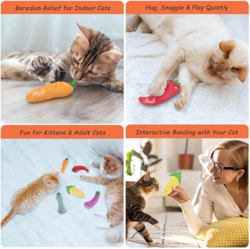 ETEKYER 5Pcs Catnip Cat Toys for Indoor Cats Kitten, Cute Vegetable Shape - Image 6