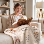 COMFAR Christian Floral Throw Blanket, Christian Gifts for Women, Baptism/Religious/Inspirational/Catholic/Encouragement/Birthday Gifts for Women, First Holy Communion Gifts for Girls 60"x 80" - Image 4