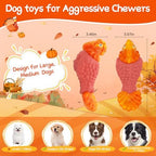 WinTour Tough Dog Toys for Aggressive Chewers, Dog Chew Toys for Large Dogs, Turkey Indestructible Squeaky Dogs Toy to Keep Them Busy - Image 4