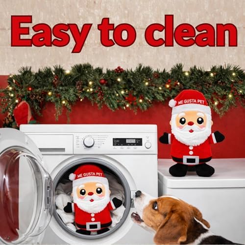 Dog Toys, Dog Xmas Christmas Santa Claus Squeaky Plush Chew Fetch Brain Stimulating Toy Presents for Small Medium Dogs (Medium, Christmas) - Image 4