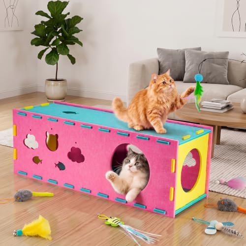 AsFrost 33inch Interactive Cat Toy Feather Toys Playhouse for Indoor Cats - Image 2