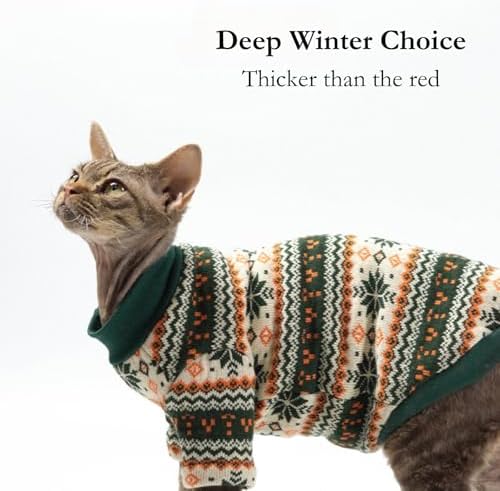 Cat Festive Sweater Pullover, Soft Warm Christmas Clothes (Red,S) - Image 4