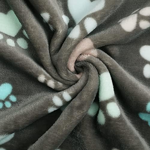 Luciphia 1 Pack 3 Blankets Fluffy Premium Fleece Pet Blanket Flannel Paw Printed Throw for Dog Cat(Large 41x31'', Grey) - Image 5