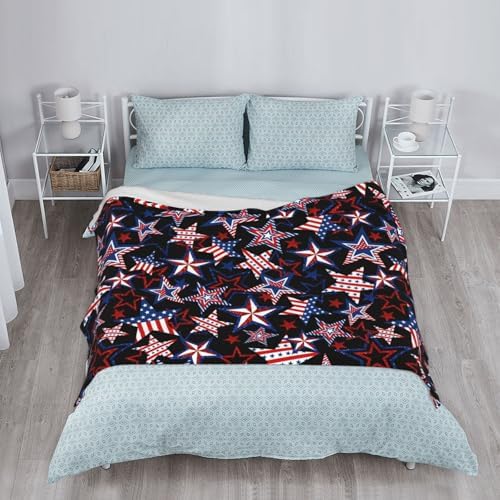 American Patriotics Blanket Stars and Stripes 4th of July Memorial Day Throw Blanket Travel Blanket Warm Flannel Fleece Blankets Cozy Soft Blanket Gifts for Women Men Girls Boys 60"x50" - Image 6