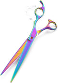 Moontay Professional 8.0" Dog Grooming Scissors Set, 4-pieces Straight, Upward Curved, Downward Curved, Thinning/Blending Shears for Dog, Cat and Pets, JP Stainless Steel, Multicolour | Straight, Upward Curved, Downward Curved, Thinning/Blending Shears...