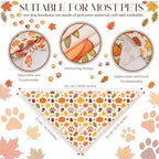 Preboun 50 Pcs Fall Paw Print Dog Bandanas Bulk, Autumn Thanksgiving Party - Image 3