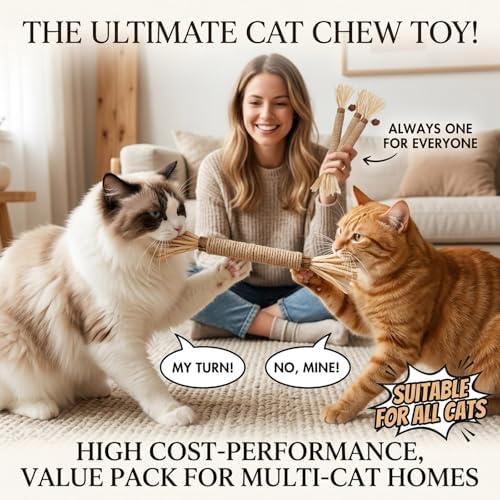 Cat Toys 3PCS Mix Catnip Chew Rope Silvervine Stick for Indoor Cat - Image 4