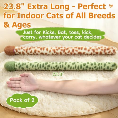 ETEKYER Cat Toys Tail, 2 Pack, 23.8 Inches Indoor Catnip Cat Kicker Toy - Image 2