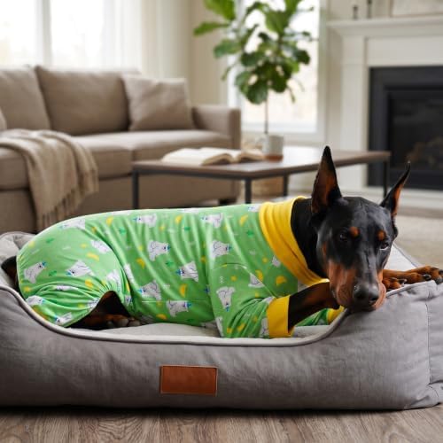Dog Pajamas for Medium and Large Dogs, Green Bear, L - Image 5