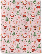 Christmas Decorative Throw Blanket, Tree Candy Cane Ice Cream Snowflake Print Decoration, Soft Flannel Winter Blankets for Couch Bed Sofa, Holiday Home Decor, Xmas Festival Gifts 40x50 Inch by AINORI