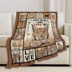 Lynx Blanket, Bobcat Throw Gifts Decor for Girls Women 50"X40" - Image 5