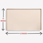 DogBuddy Waterproof Dog Food Mat with Raised Edge, Silicone - Nonslip Pet Feeding Mat for Floors (M: 21' x 14', Vanilla)