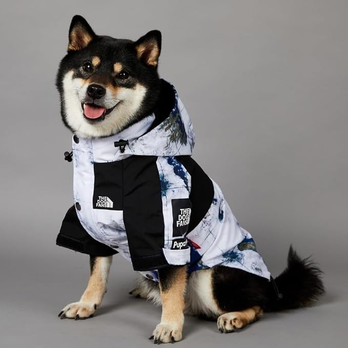 Dog Clothes Fashion Outfit Hooded Raincoat Jackets for Dogs Cats Pet Lightweight Water-Resistant Outdoor Windbreaker Small Medium Large (3XL◆Chest 25.2''-28.34'',Back 20.47'',25.5-35 lbs)
