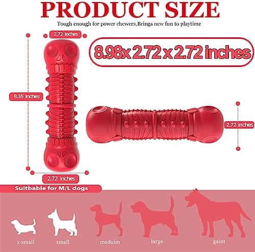 ZIKATON Dog Squeaky Toys for Aggressive Chewers, Durable Chew Toys for Large Medium Breed Dog, Dog Toys, Tough Durable Dogs Toys with Natural Rubber - Image 6