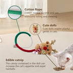 Christmas Cat Catnip Toys, Cotton Rope Cat Toys, Dental Chew Toys for Indoor Cats, Teeth Cleaning Toys for Kitten, Anxiety Relieving Catnip Toy for Cats (26.38 inches) - Image 2