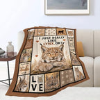Lynx Blanket, Bobcat Throw Gifts Decor for Girls Women 50"X40" - Image 3