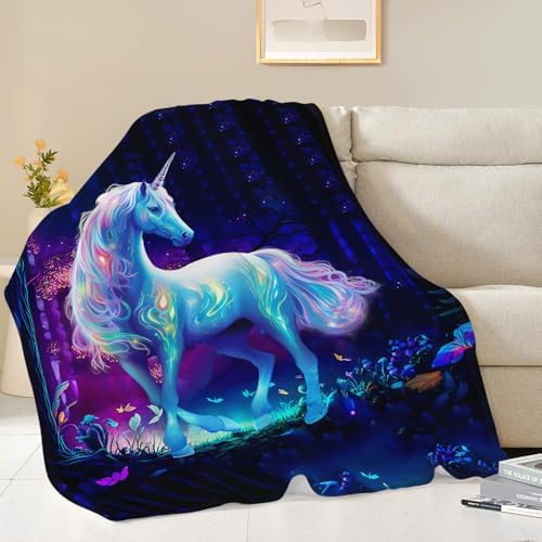 Unicorn Blanket Unicorn Throw Blanket Gifts for Girls Women Kids Adults Super Soft Cozy Plush Fluffy Fuzzy Fleece Blanket Home Decor 40''X50'' - Image 2