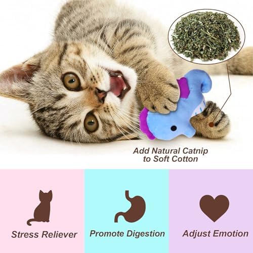 CiyvoLyeen Plush Sea Animal Catnip Toys for Indoor Cats 6 Pack - Image 3