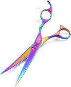 Moontay Professional 7" Dog Grooming Scissors Set 4PCS, Multicolour | Straight, Upward Curved, Downward Curved, Thinning/Blending Shears for Dog, Cat and Pets, JP Stainless Steel