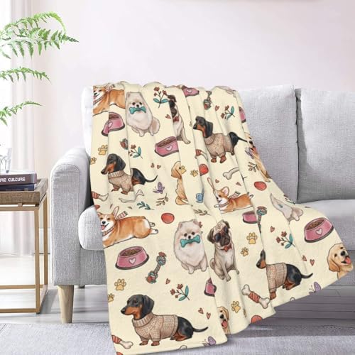 Puppy Dogs Flannel Fleece Throw Blanket, 50"x40" - Image 5