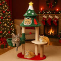 LUCKLIFE 48" Christmas Cat Tree with 2 Condos,Indoor Holiday Pet Tower by Unknown